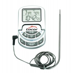 Thermomètre digital timer sonde inox -30°/+320°C